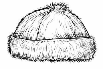 Obraz premium Cozy winter hat coloring page for adults, detailed and stylish design. 