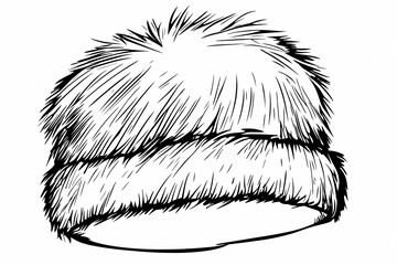 Obraz premium Cozy winter hat coloring page for adults, detailed and stylish design. 