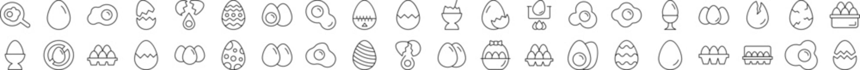 Egg Collection of Thin Icons. Editable Stroke. Suitable for Web Sites, Books, Cards, Apps
