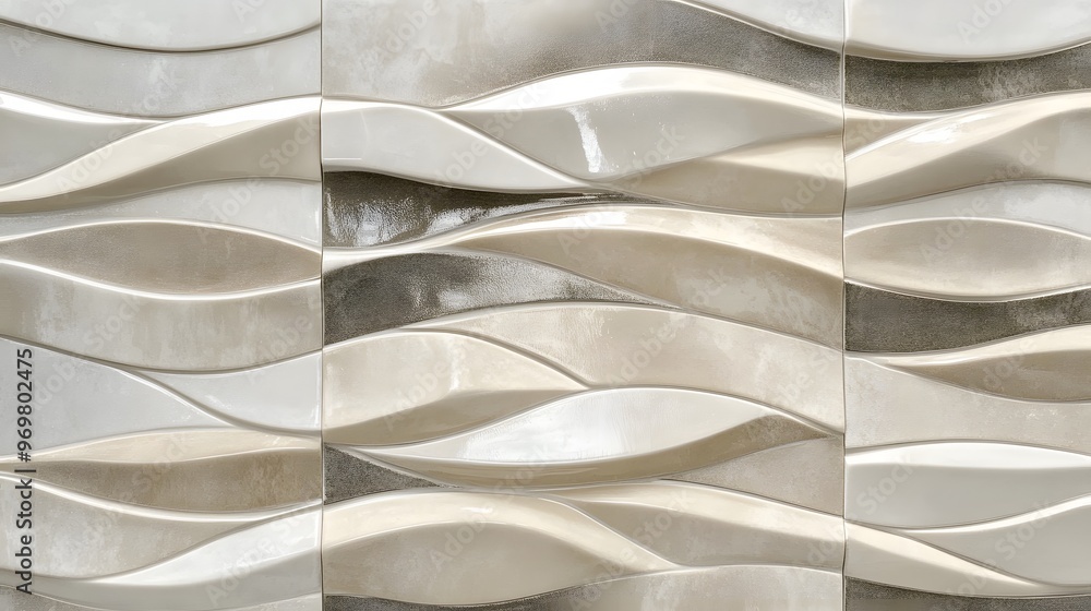Poster 30. simple yet elegant tile pattern with alternating matte and glossy finishes in neutral tones