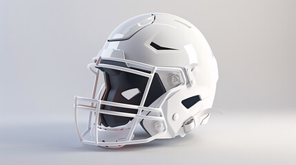 Fototapeta premium American football helmet on the stadium field. Background with selective focus and copy space