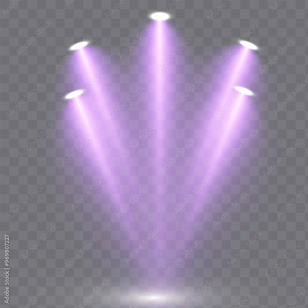 Poster stage lighting with led strobe spotlights. laser light show. empty stage before the performance. spo
