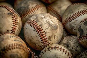 A Rusty, Worn-Out Baseball with a Stitched Seam. Beautiful simple AI generated image