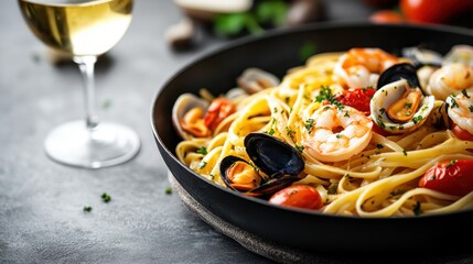 Seafood Pasta with White Wine