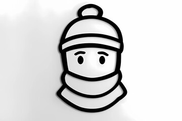 Fototapeta premium Cozy winter hat coloring page for adults, detailed and stylish design. 