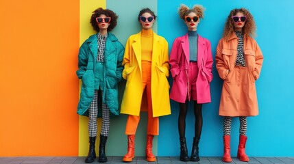 Fototapeta premium Fun and playful fashion designs with vibrant colors and patterns