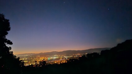 sunset over the city