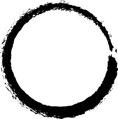 Grunge ink circle. Round grunge frame. Marking element.