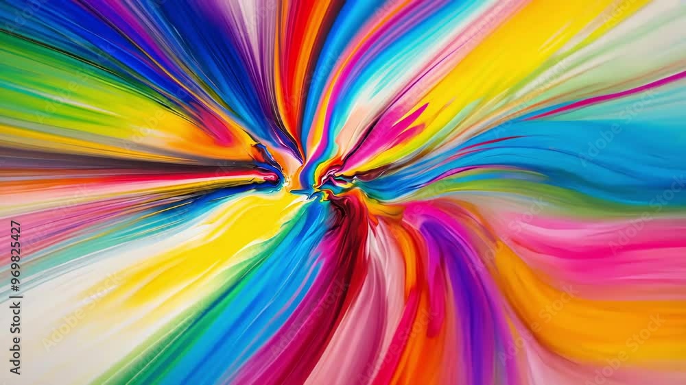Poster a vibrant abstract animation showcasing dynamic color swirls, emphasizing movement and creativity th