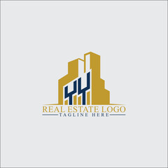 Modern YY Real Estate Logo Design with Building Silhouettes