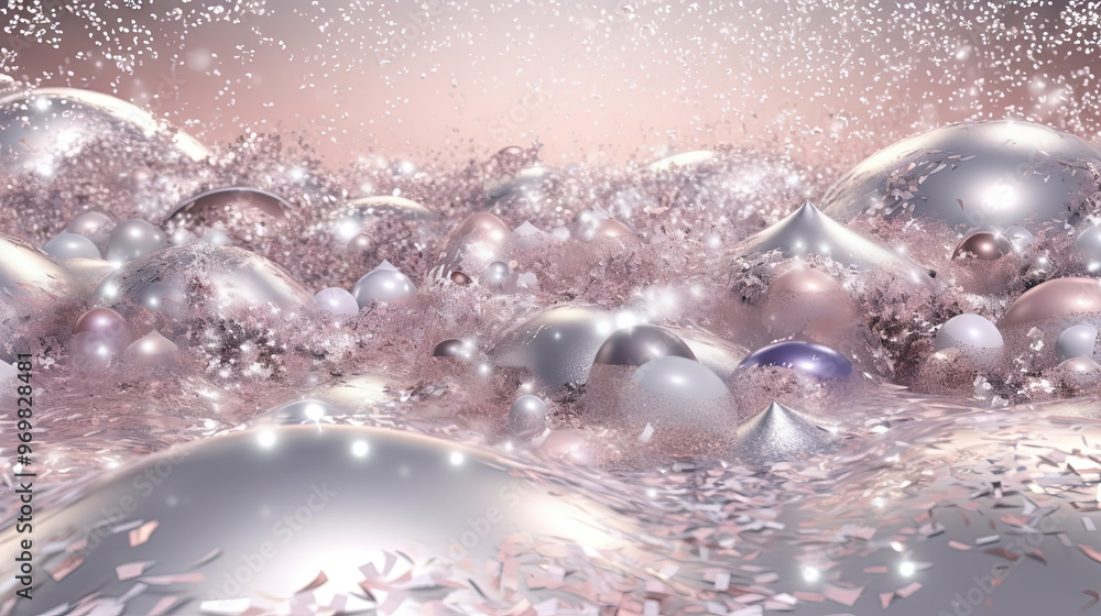 Aufkleber abstract shiny background with pink glitter. scattered confetti sparkles with light rose pastel colo