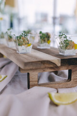 Elegant Appetizers on Wooden Serving Board