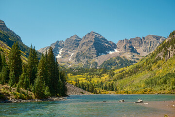 Aspen in Late September as it transitions from Summer to Fall. 
