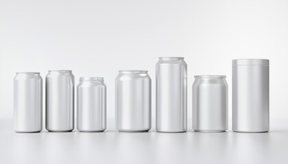 Describe how the clean lines and smooth surface of the silver cans can inspire modern product packaging across other industries, such as cosmetics or technology