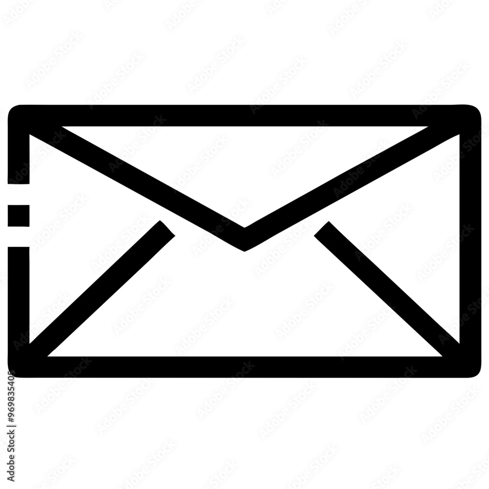 Poster simple envelope icon for messaging and communication concept