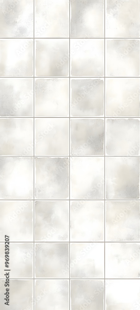 Poster 36. clean and minimalistic tile pattern with a subtle grid in shades of white and gray