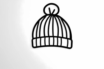 Cozy winter hat coloring page for adults, detailed and stylish design.  