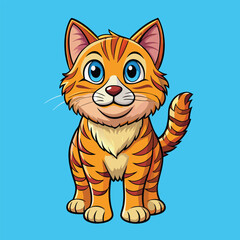 Cat Vector Cartoon Illustration. Animal Design Isolated.