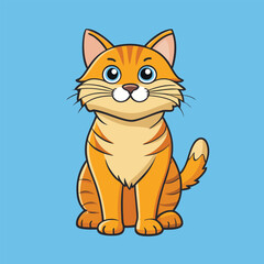 Cat Vector Cartoon Illustration. Animal Design Isolated.