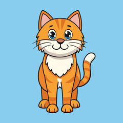 Cat Vector Cartoon Illustration. Animal Design Isolated.