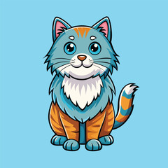 Cat Vector Cartoon Illustration. Animal Design Isolated.