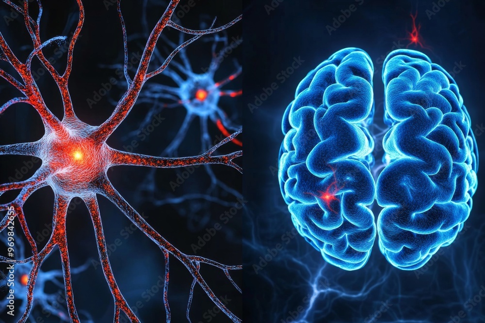 Poster synaptic cleft brain mapping neuroprosthetics neuronal plasticity and functional mri two glowing bra