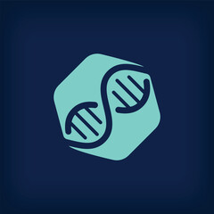 Pentagonal DNA form design. Health, science research and laboratory sector.