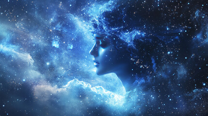 Create a celestial or cosmic background to emphasize Geminiâ€™s astrological connection. Include stars, constellations, or planetary imagery that connects to the Gemini sign. 