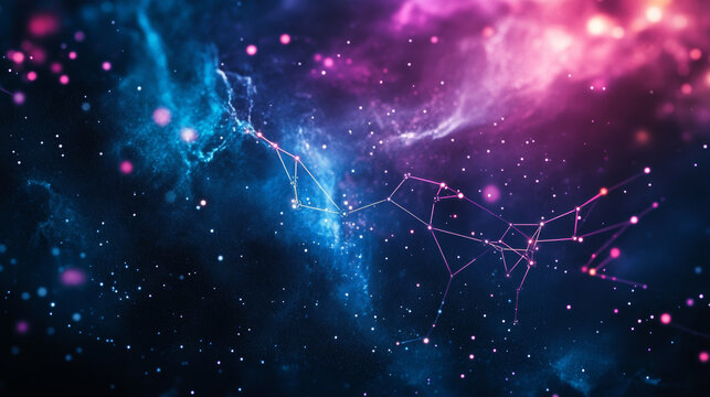 Create a celestial or cosmic background to emphasize Geminiâ€™s astrological connection. Include stars, constellations, or planetary imagery that connects to the Gemini sign. 