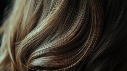 Fototapeta premium Close-up of flowing blonde hair with soft natural waves