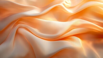 Obraz premium Flowing peach silk fabric in soft folds