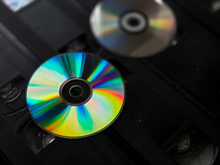 Retro revival: dvds and vhs tapes highlight the evolution of media formats