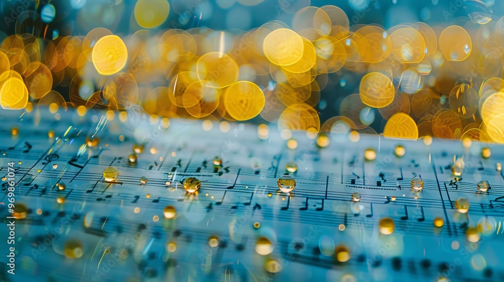 Poster vibrant abstract background with colorful music notes for creative design and multimedia projects