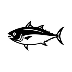 Tuna Fish Silhouette Icon - Transparent Background Clipart 