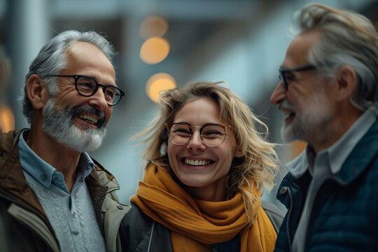 group of colleagues sharing a laugh together in an office setting, showcasing the bond and camaraderie between team members.