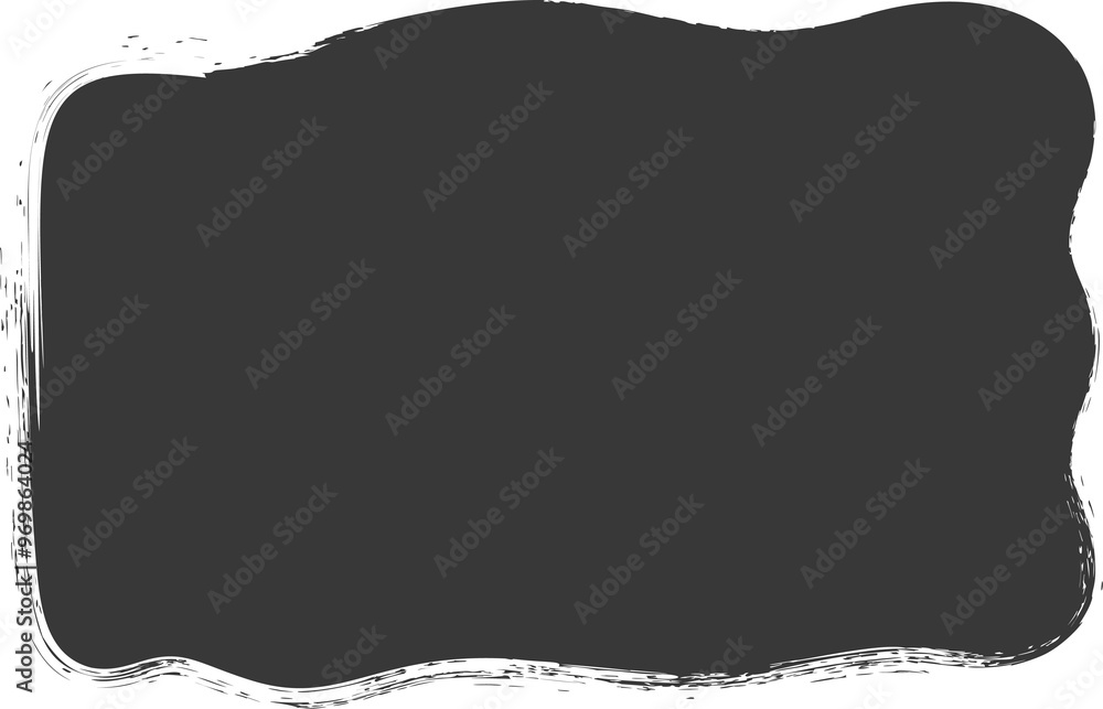 Poster paint brush textured shape. inky grunge stain with rough edge. irregular abstract blob frame. square