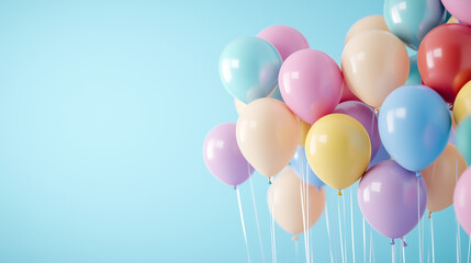 Birthday. Festive balls. Greeting card. Festive background. Party. Holiday. Gentle colors.