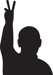 Victory men vector .Victory sign men vector