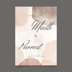 Wedding poster for welcome sign. Template welcome poster. Vector printable wedding props. Flyer design for welcome sign.