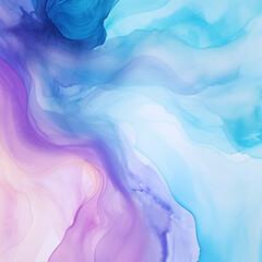 Fototapeta premium Vibrant Blue and Purple Fluid Abstract Painting with Soft Flowing Patterns