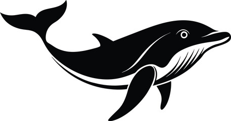whale silhouette vector illustration.