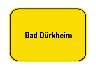 German yellow town entrance sign Bad Dürkheim