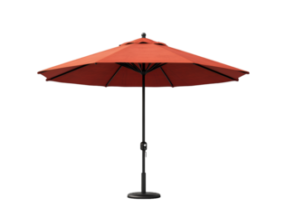 a red umbrella on a white background. 