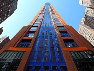 Naklejka premium Towering structure highlights innovative design and extensive construction efforts in the city