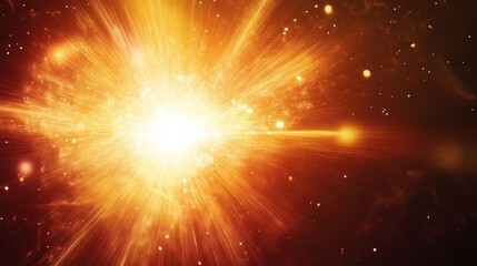 A cosmic explosion, a bright flash of light illuminating a dark expanse of space, symbolizing creation, power, energy, and the birth of stars.