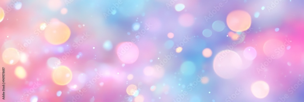 Poster a dreamy abstract background featuring soft pastel colors and a bokeh effect, creating a sense of li