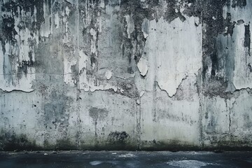 Obraz premium A distressed concrete wall with patches of wet and dry paint, showcasing a raw and industrial aesthetic. The texture evokes a sense of time, decay, and resilience.