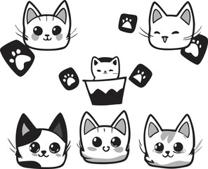 Adorable Cat Stickers A Collection of Cute and Playful Designs