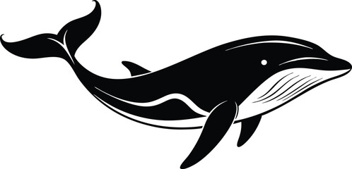 whale silhouette vector illustration.