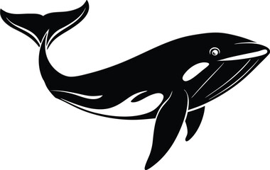 whale silhouette vector illustration.